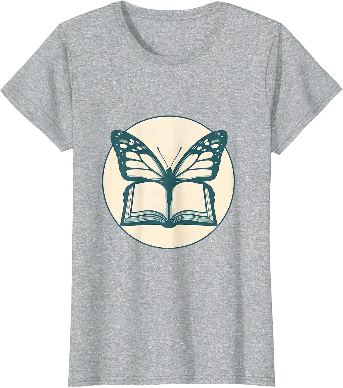 Special Education Teacher Butterfly Book Graphic T-Shirt - Heather Grey