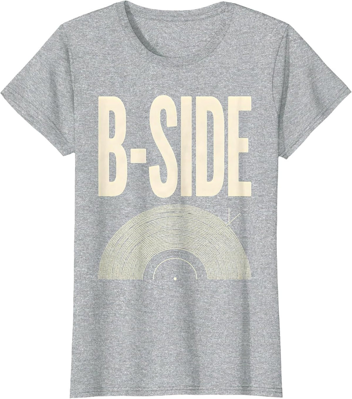 B-Side Retro DJ Vinyl Turntable Music Lover T-Shirt - Heather Grey