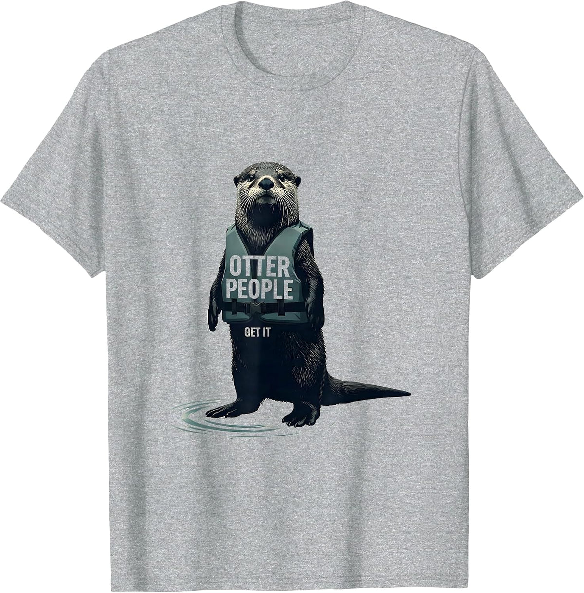 Men's Otter People Get It Funny Otter Lover Sea Animal Humor T-Shirt - Heather Grey