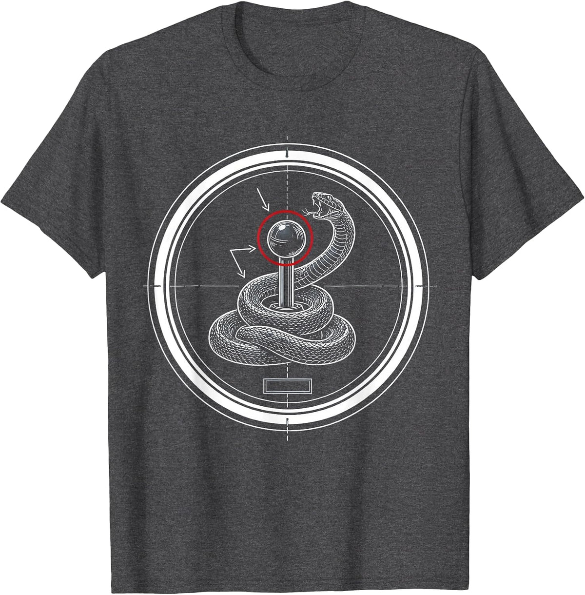 Men's Gearshift Snake Coil Car Enthusiast Graphic T-Shirt - Dark Heather Grey