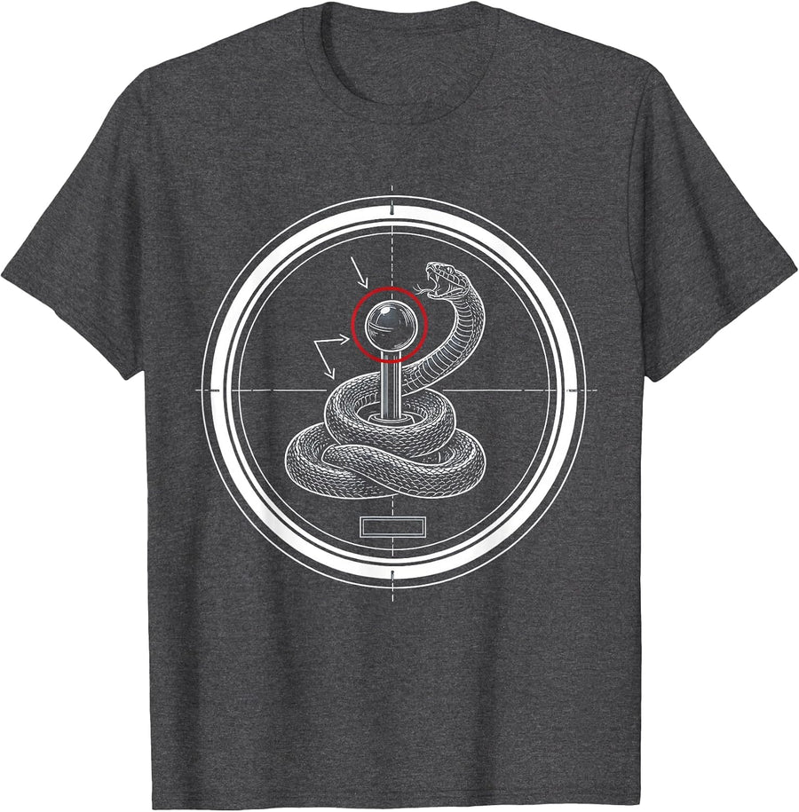 Men's Gearshift Snake Coil Car Enthusiast Graphic T-Shirt - Dark Heather Grey