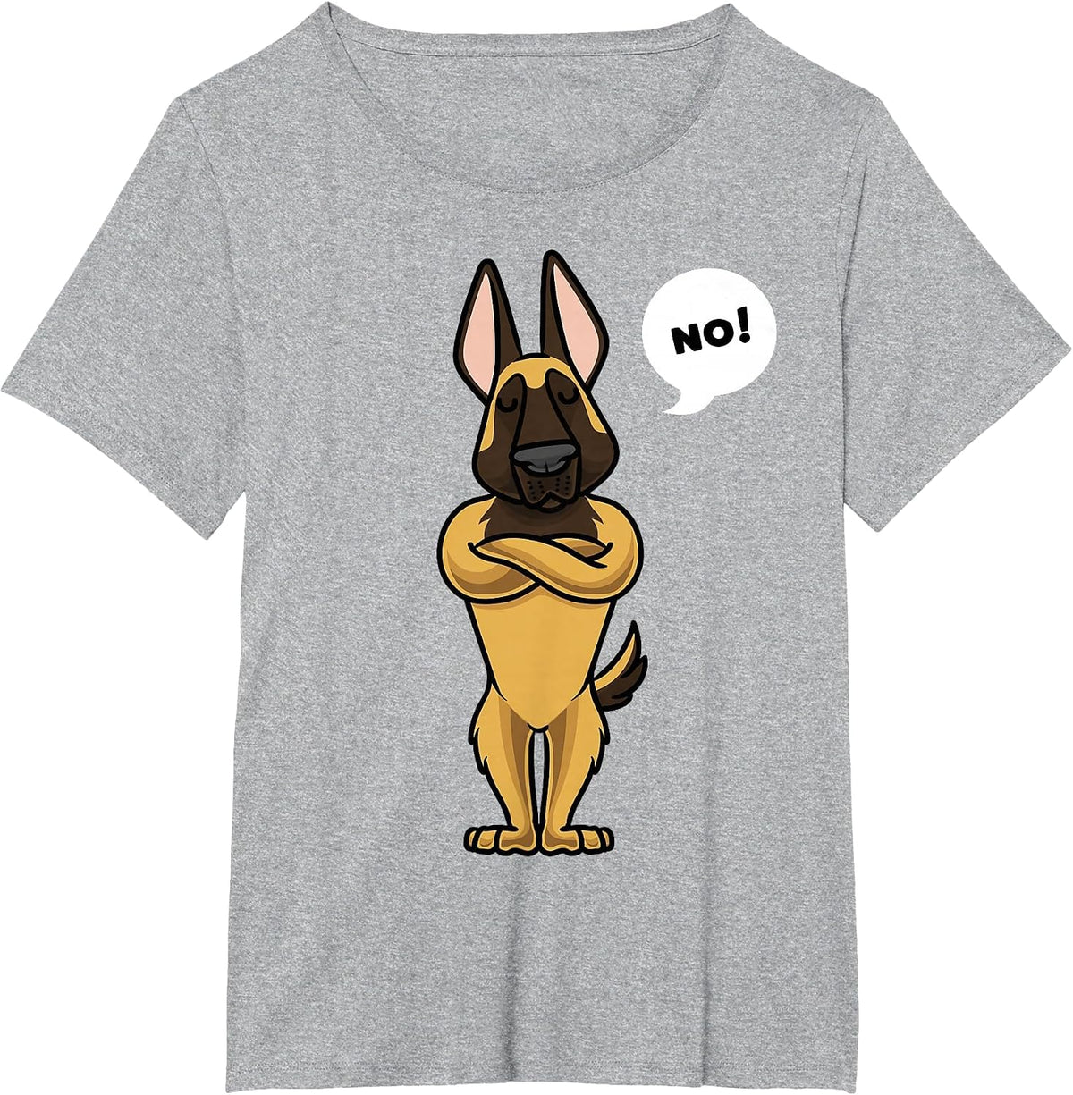 Stubborn Malinois Belgian Shepherd Dog Funny T-Shirt - Heather Grey
