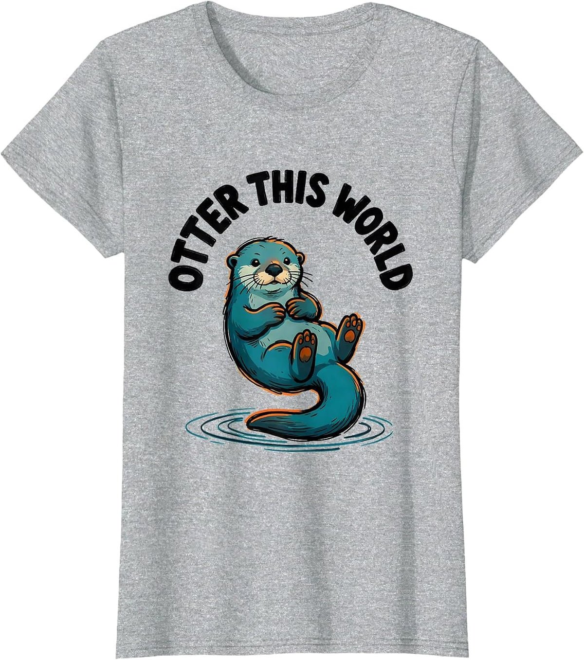 Otter This World Funny Otter Lover Nature Humor T-Shirt - Heather Grey