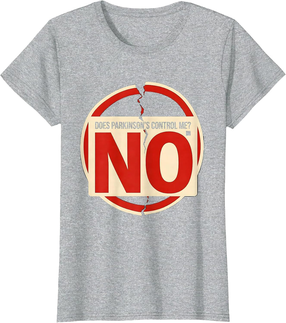 Does Parkinson's Control Me? No Stencil Warrior Support T-Shirt - Heather Grey