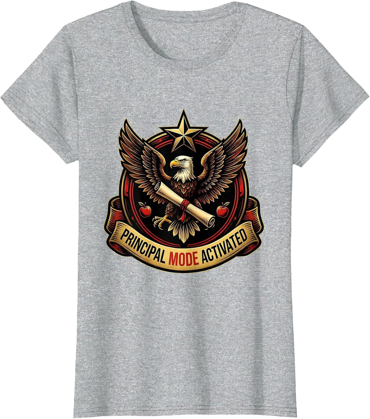 Principal Mode Activated School Leader Design T-Shirt - Heather Grey