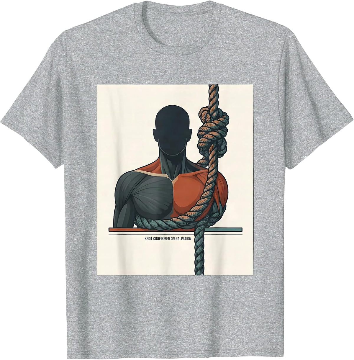 Men's Knot Confirmed On Palpation Funny Chiropractor Physical T-Shirt - Heather Grey