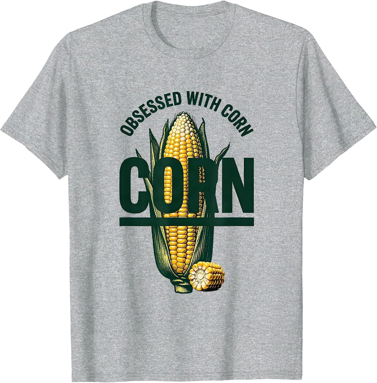 Men's Obsessed With Corn Funny Farming Design T-Shirt - Heather Grey