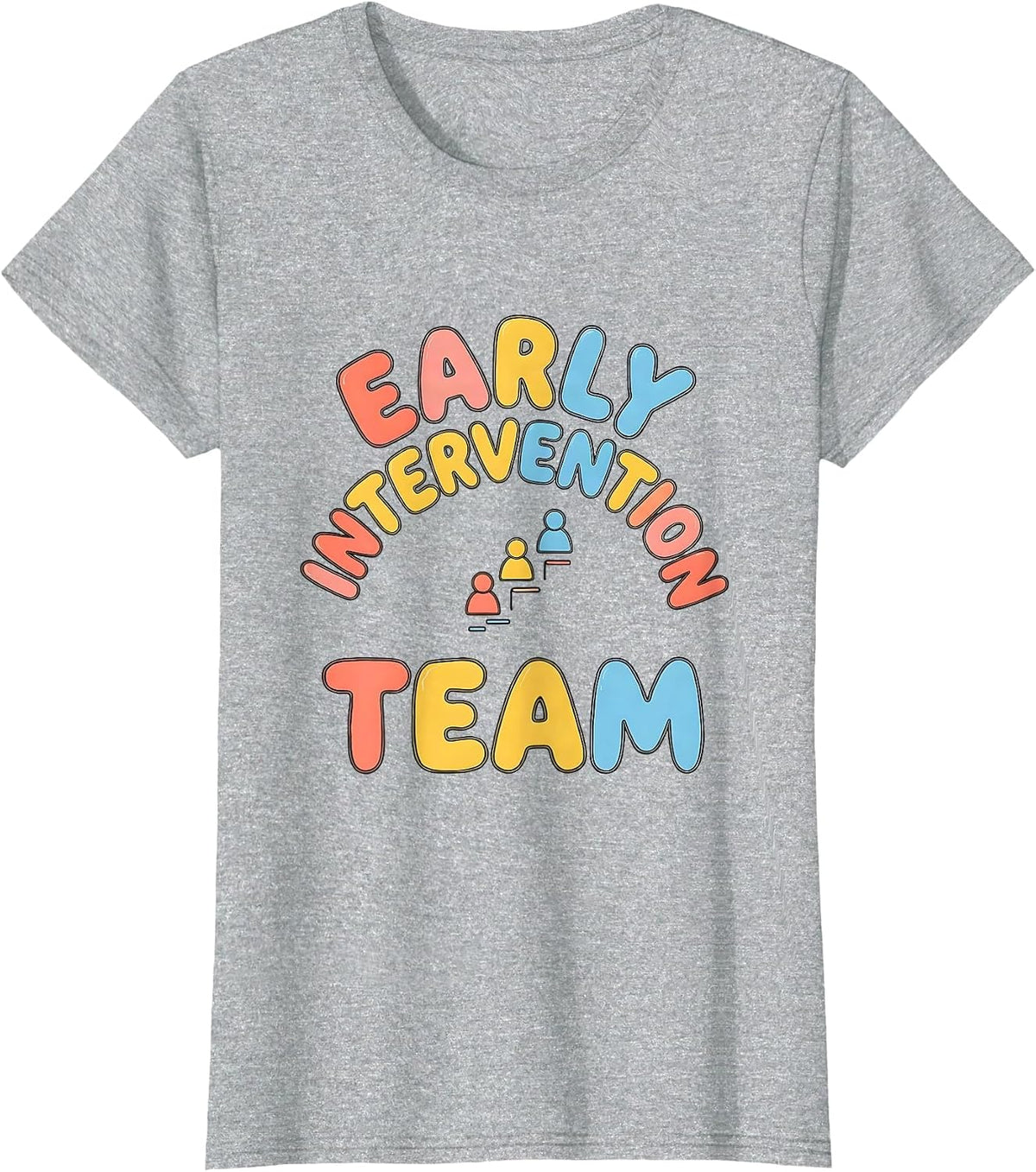 Women's Early Intervention Team Rainbow Pride Teacher Squad T-Shirt - Heather Grey