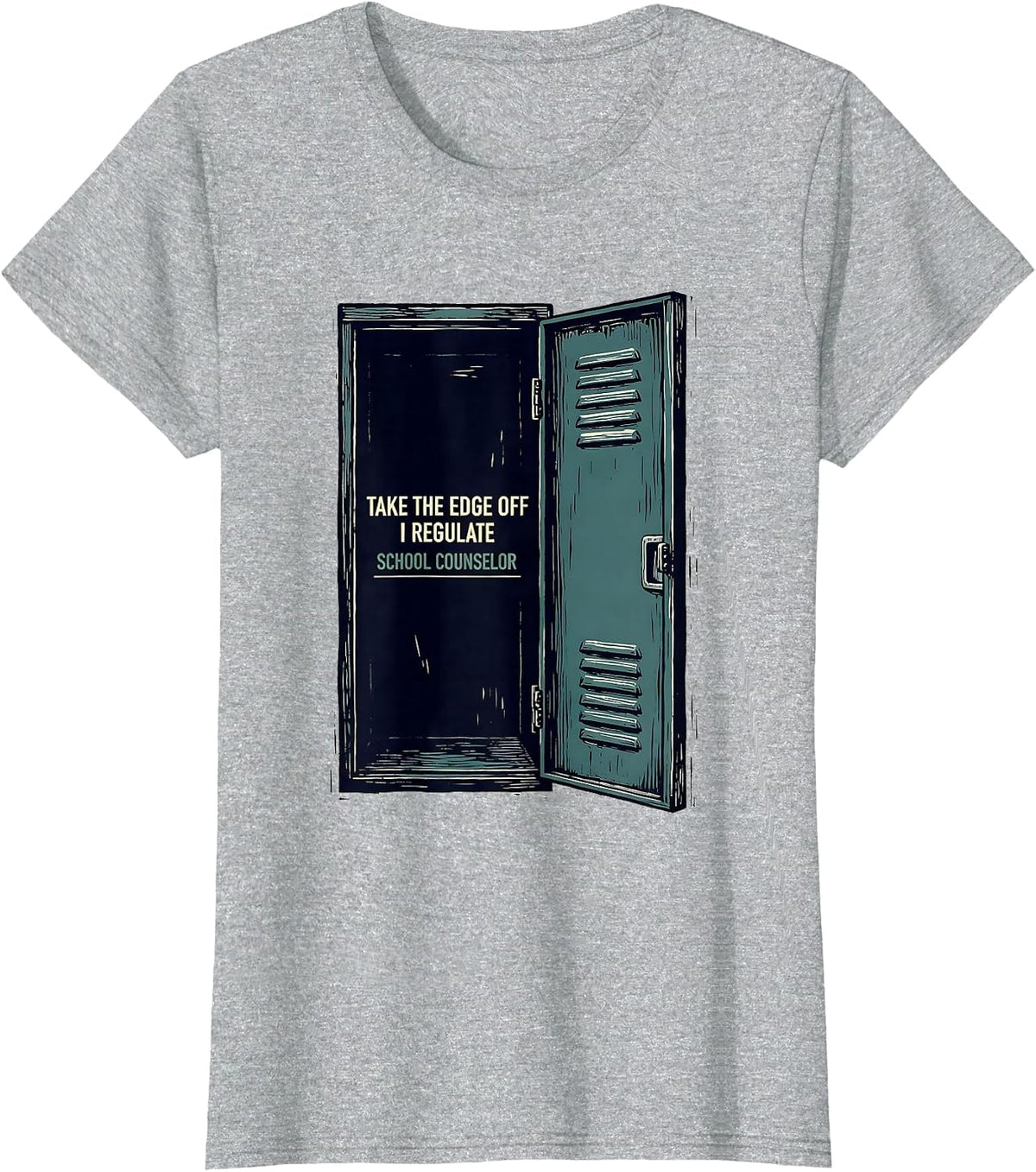 Women's Take The Edge Off, I Regulate School Counselor T-Shirt - Heather Grey