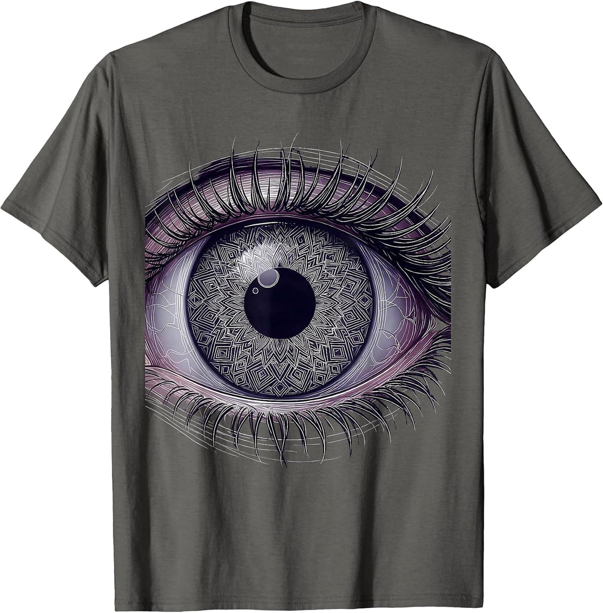Autism Awareness Kaleidoscope Eye Graphic T-Shirt - Asphalt Grey