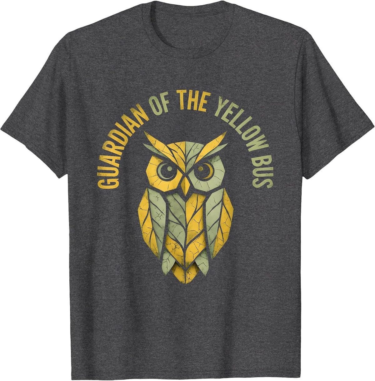 Guardian of the Yellow Bus School Bus Driver Design T-Shirt - Dark Heather Grey