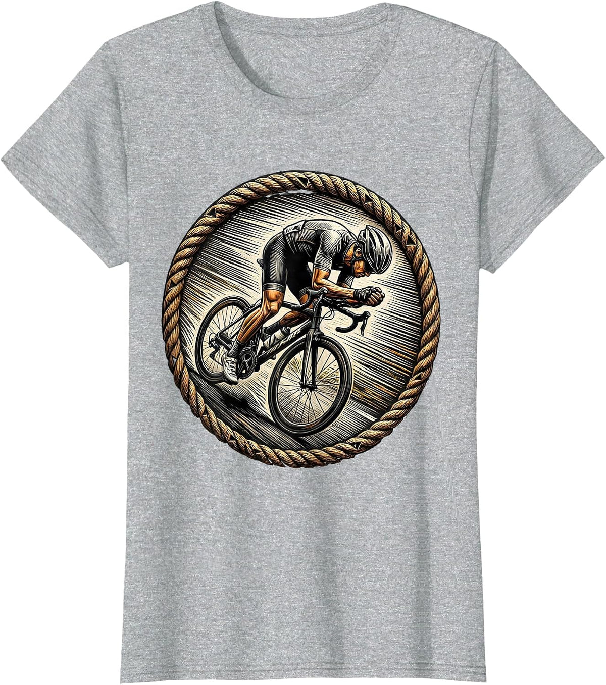 Women's Downhill Cyclist Speed Rush Graphic Tee T-Shirt - Heather Grey
