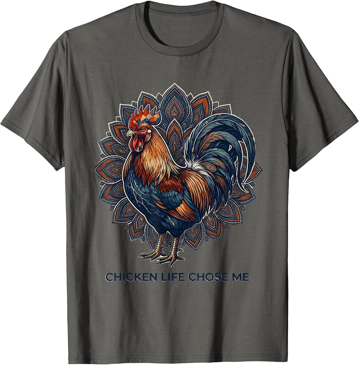 Chicken Life Chose Me Funny Poultry Design T-Shirt - Asphalt Grey