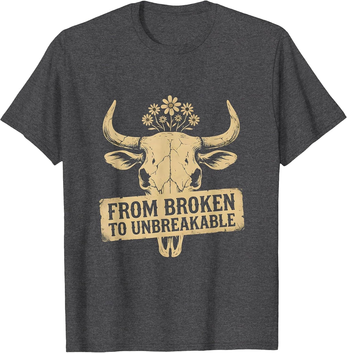 Men's From Broken To Unbreakable Physical Therapy Design T-Shirt - Dark Heather Grey