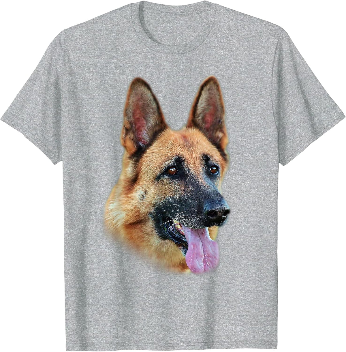 German Shepherd Face T-Shirt - Heather Grey