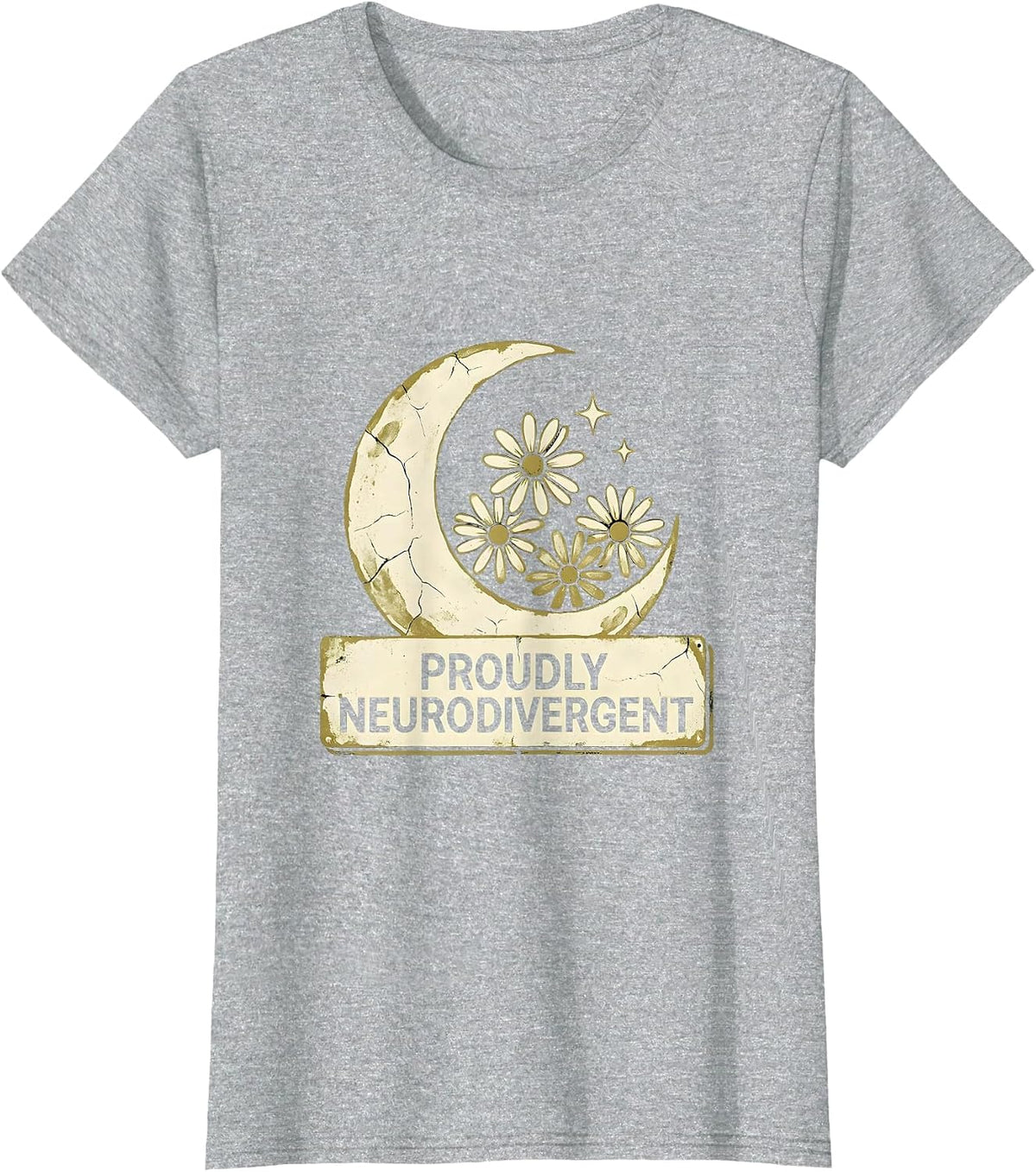 Proudly Neurodivergent Awareness Design T-Shirt - Heather Grey