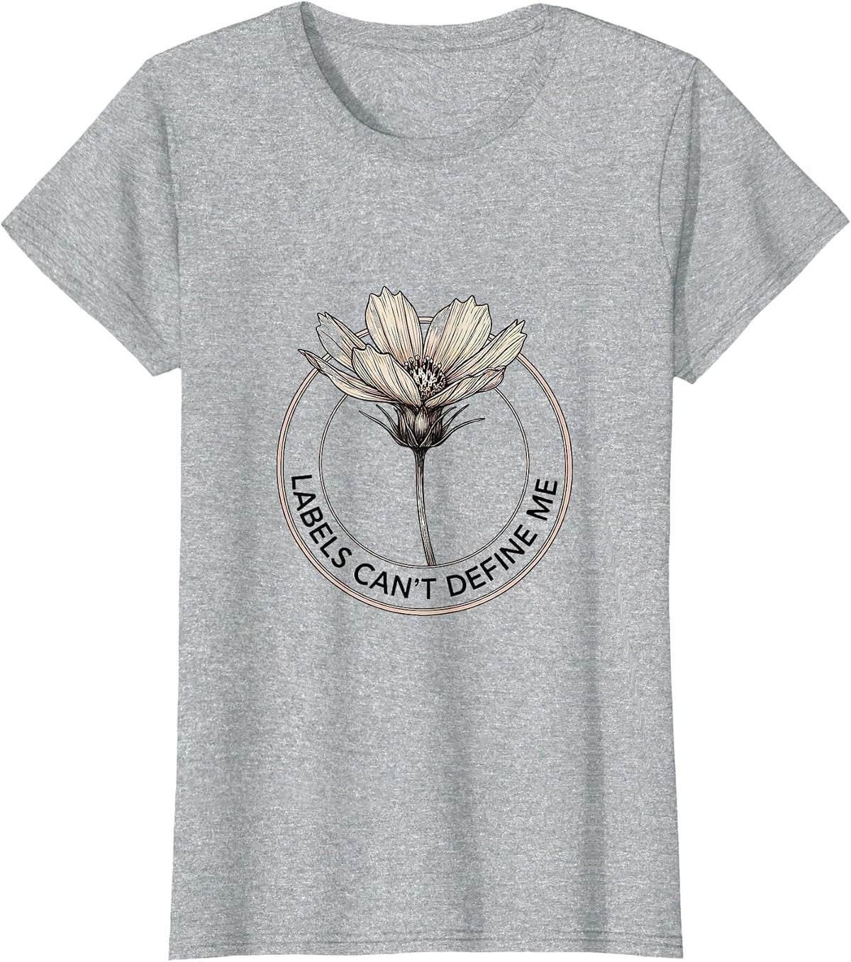 Women's Labels Can't Define Me Dyslexia Awareness Design T-Shirt - Heather Grey