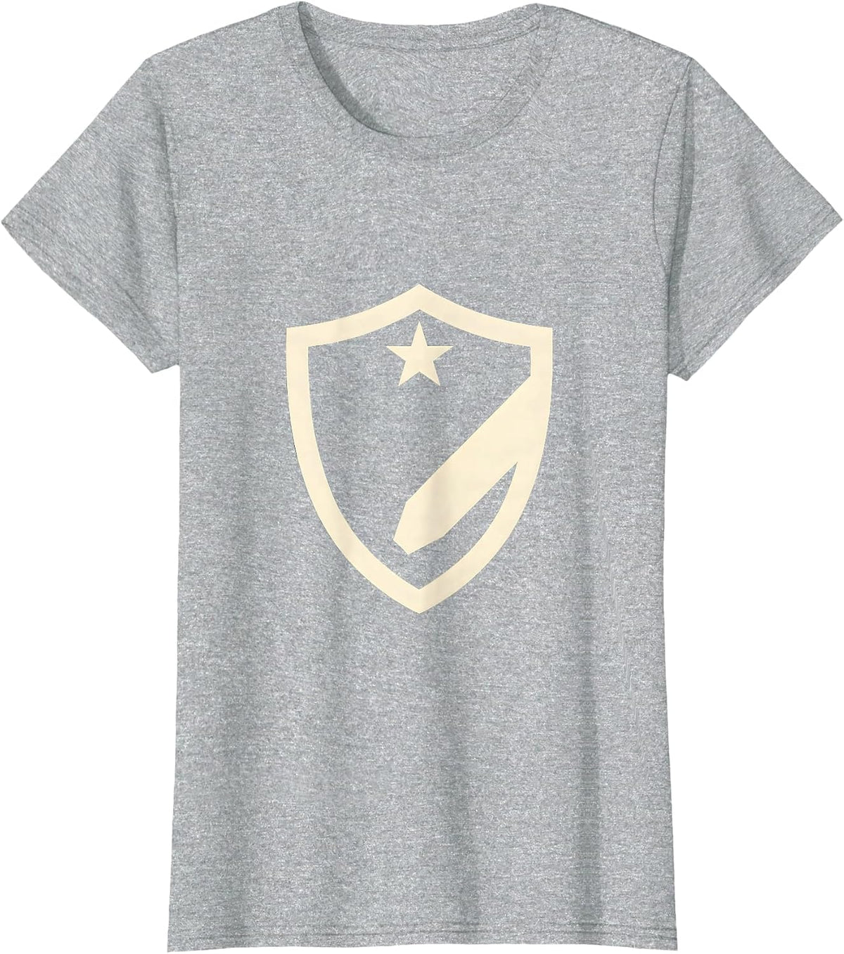 Women's Sped Teacher Shield Pencil Star Crest Design T-Shirt - Heather Grey