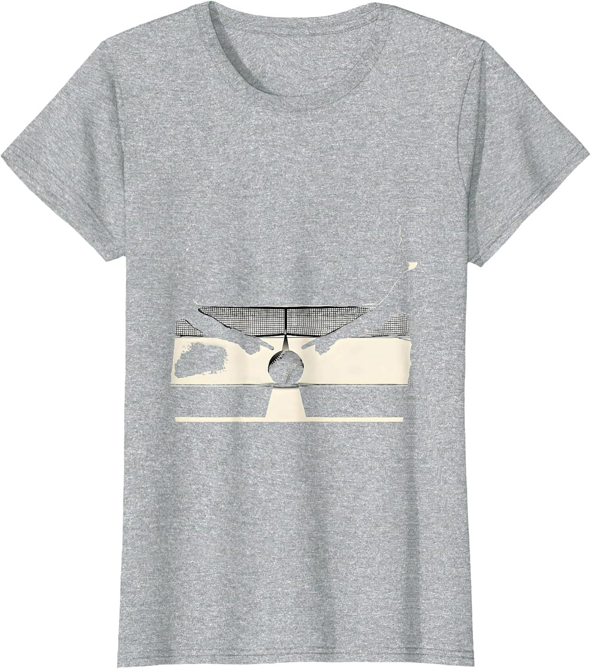 Tennis Player Silhouettes Humor Gift T-Shirt - Heather Grey