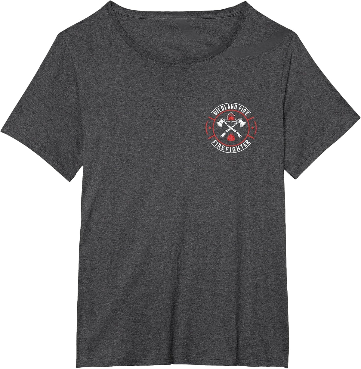Wildland Firefighting Emblem Quote Wildland Fire Firefighter T-Shirt - Dark Heather Grey
