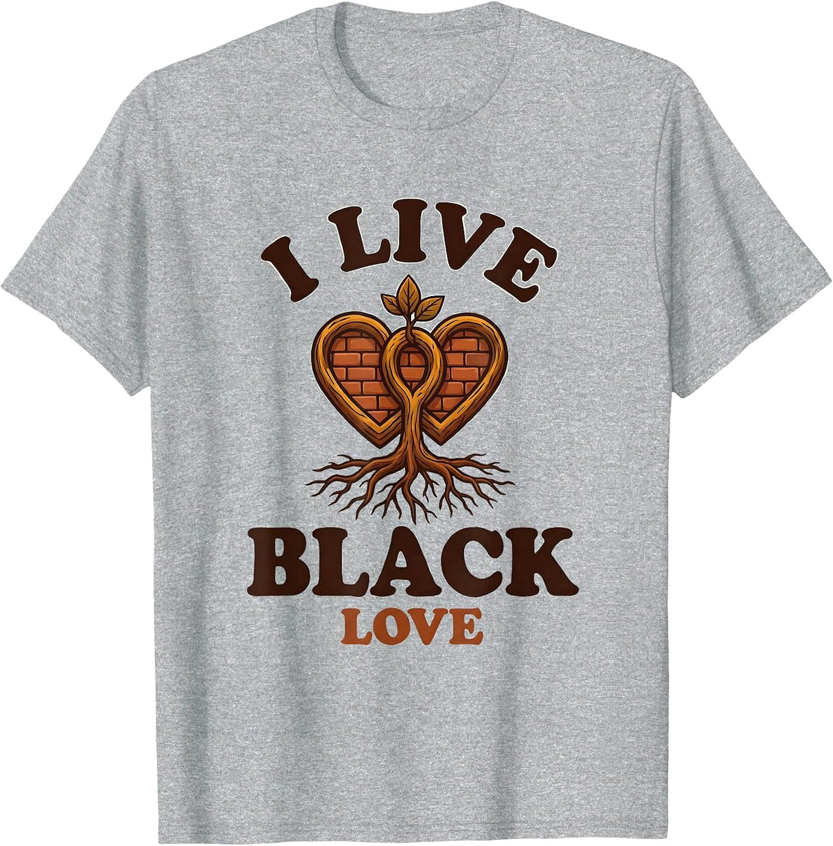 Men's I Live Black Love Pride African American Identity Statement T-Shirt - Heather Grey