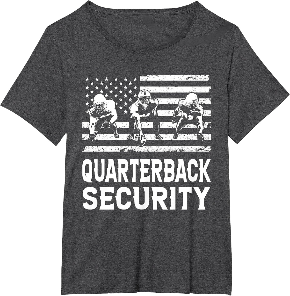 Quarterback Security Lineman Football T-Shirt - Dark Heather Grey