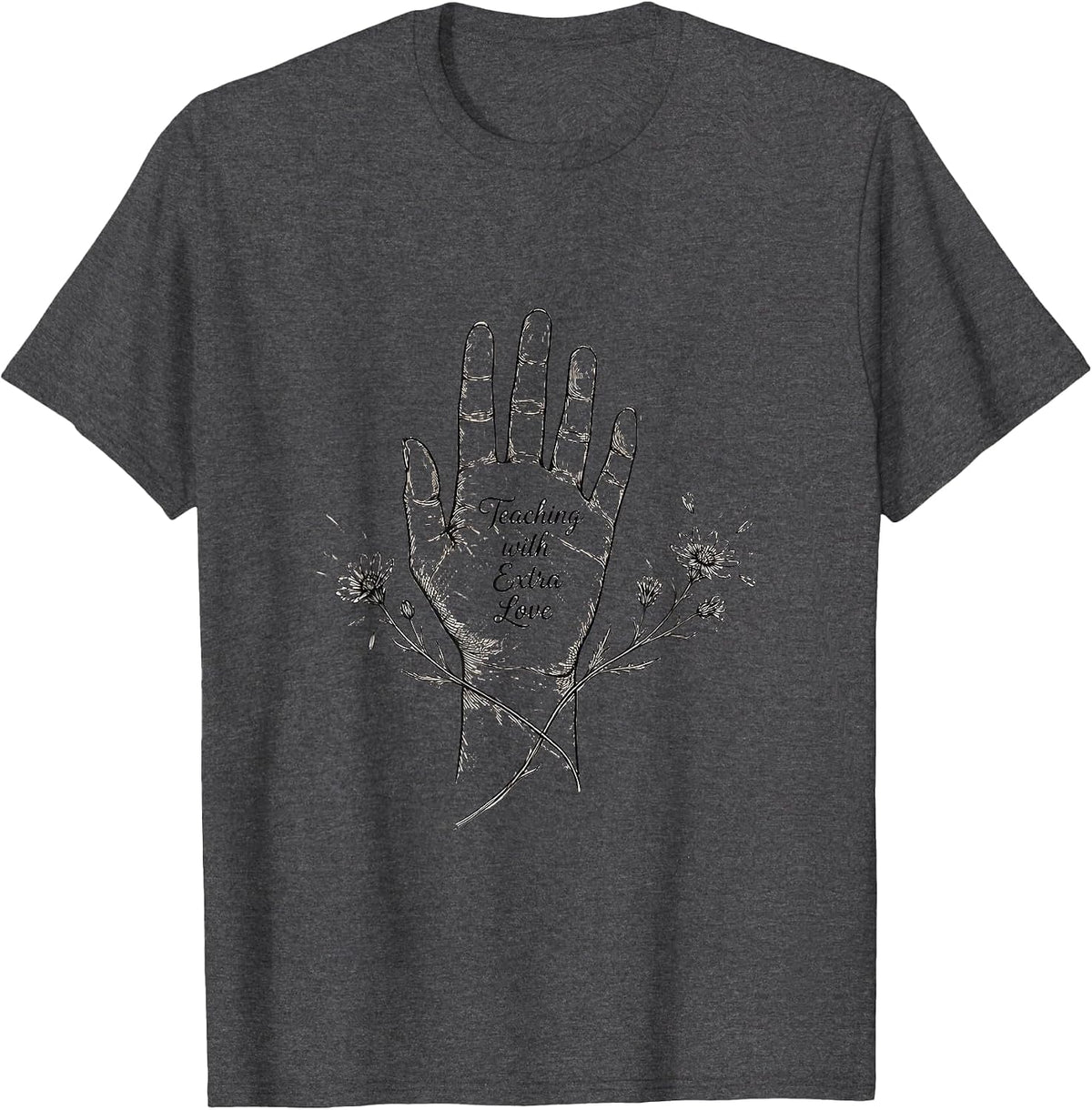 Men's Teaching With Extra Love Special Education Design T-Shirt - Dark Heather Grey