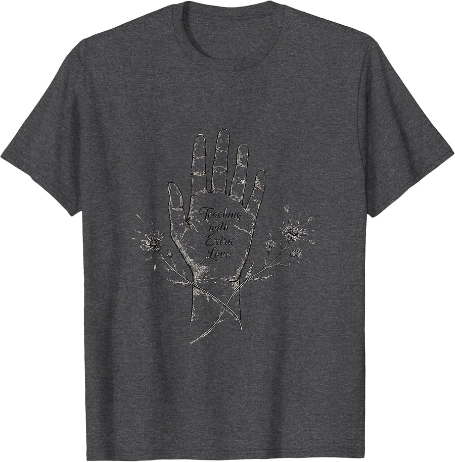 Men's Teaching With Extra Love Special Education Design T-Shirt - Dark Heather Grey