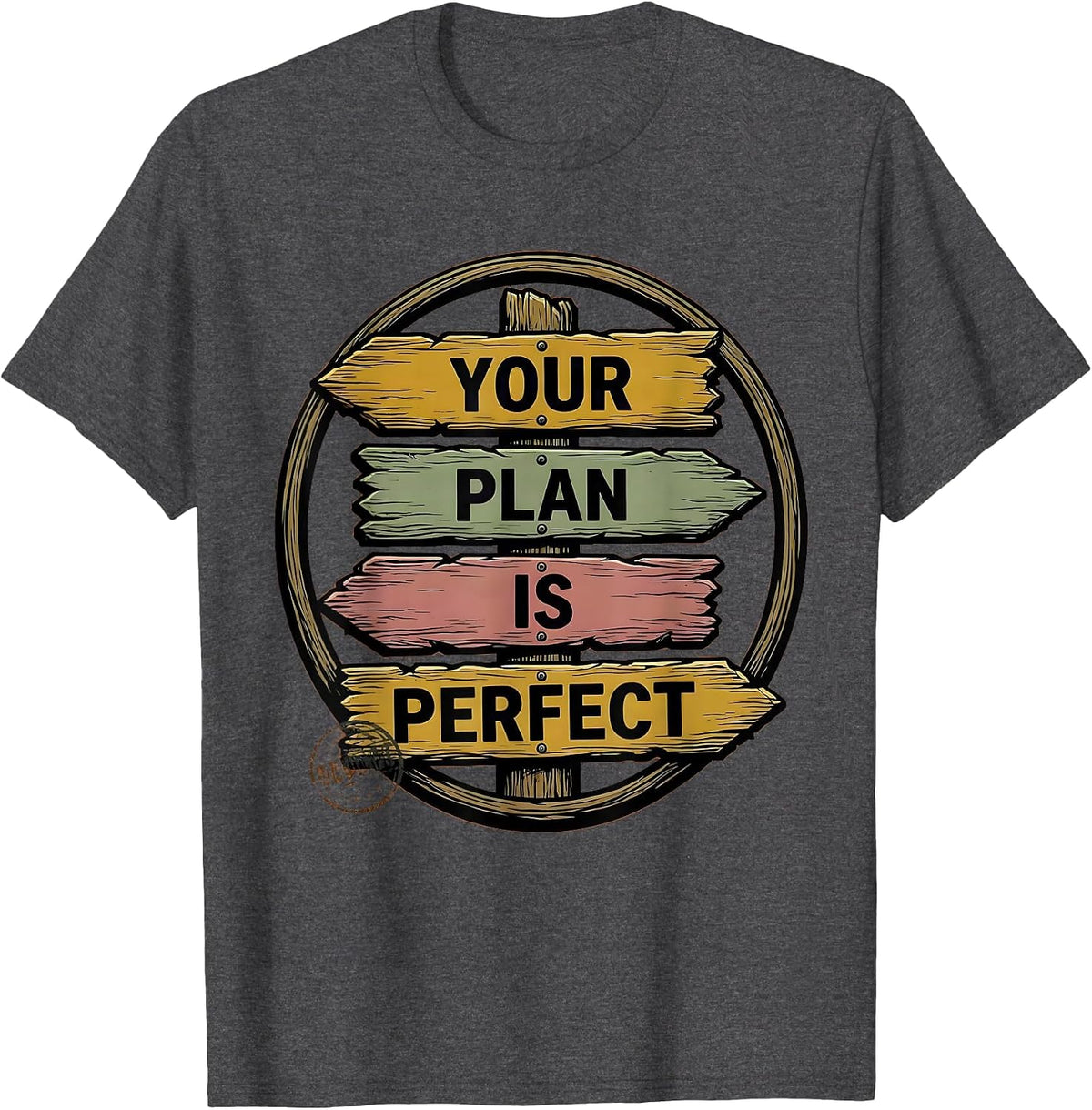 Men's Your Plan Is Perfect Bold Hand-Drawn School Counselor T-Shirt - Dark Heather Grey