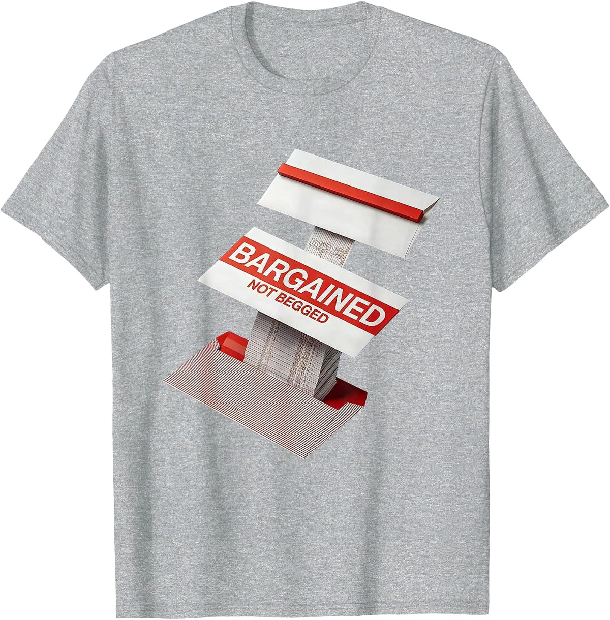 Men's Bargained, Not Begged Bauhaus Modernist Labor Day Union T-Shirt - Heather Grey
