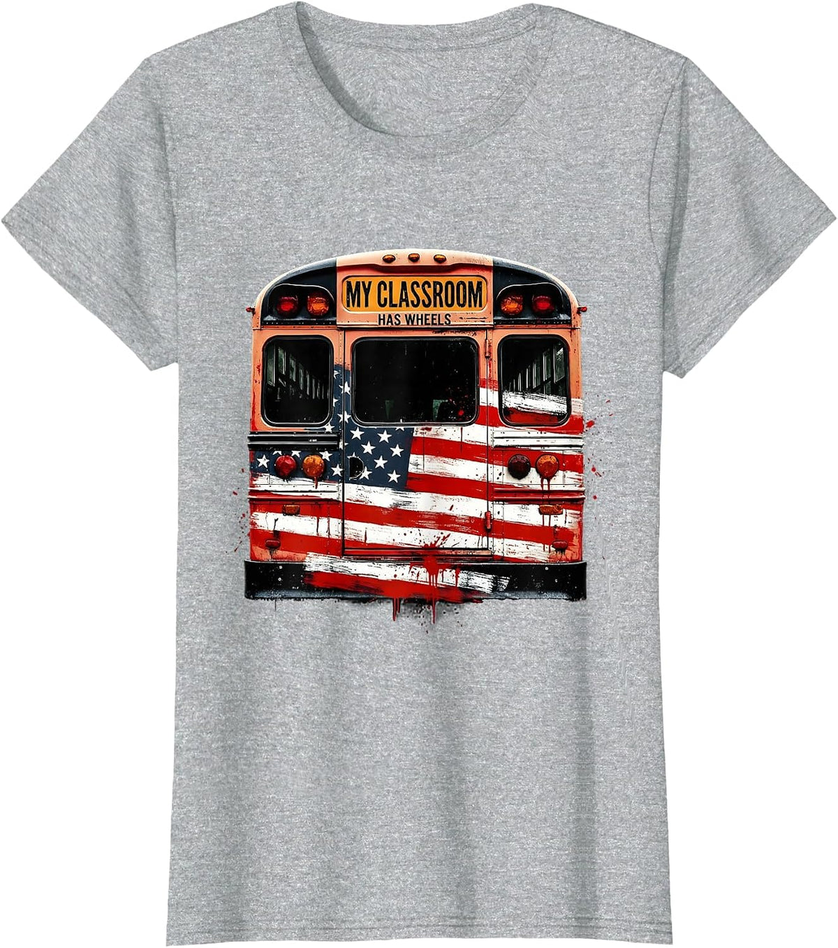My Classroom Has Wheels School Bus Driver Design T-Shirt - Heather Grey