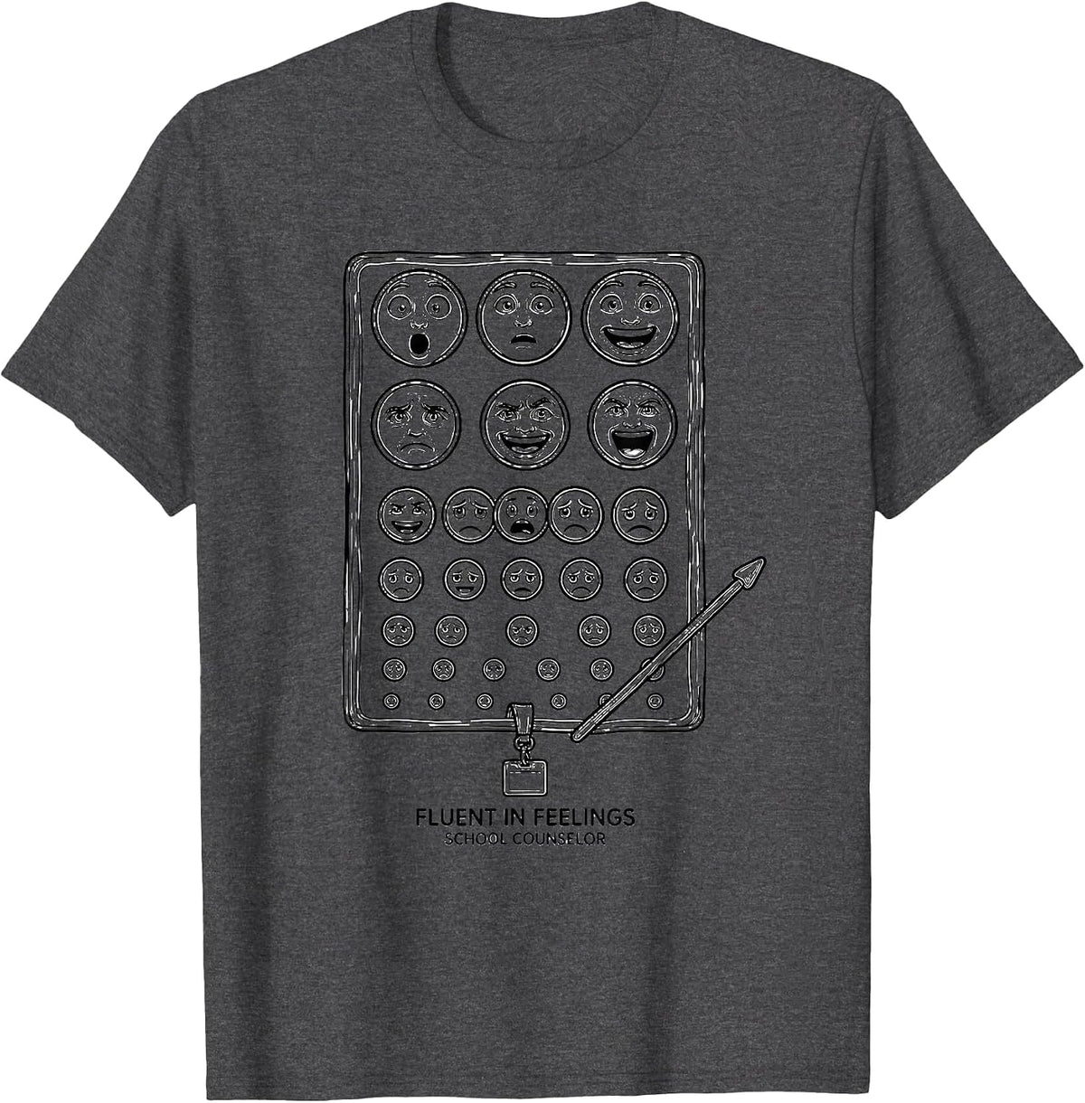 Fluent In Feelings School Counselor Appreciation Gifts T-Shirt - Dark Heather Grey