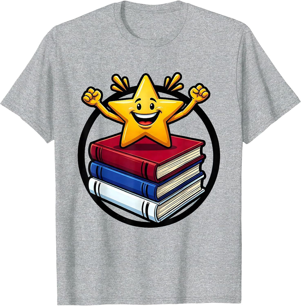 Men's Special Education Teacher Star Books Graphic T-Shirt - Heather Grey