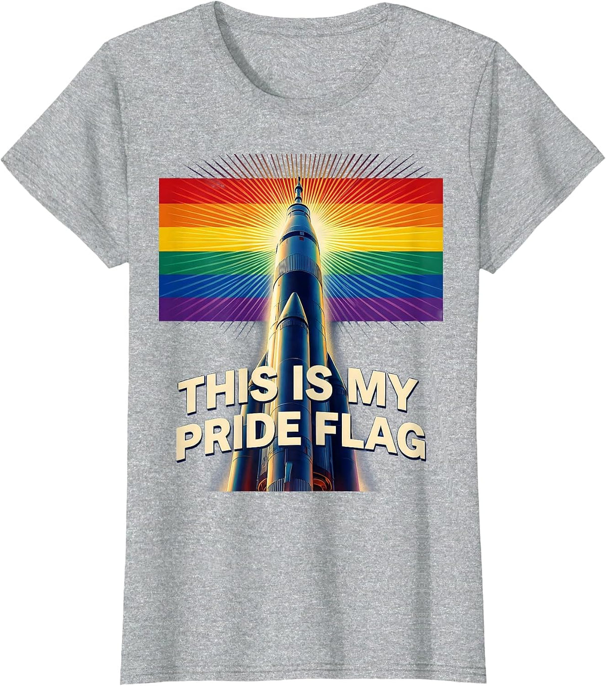 Women's This Is My Pride Flag Celebration Design T-Shirt - Heather Grey