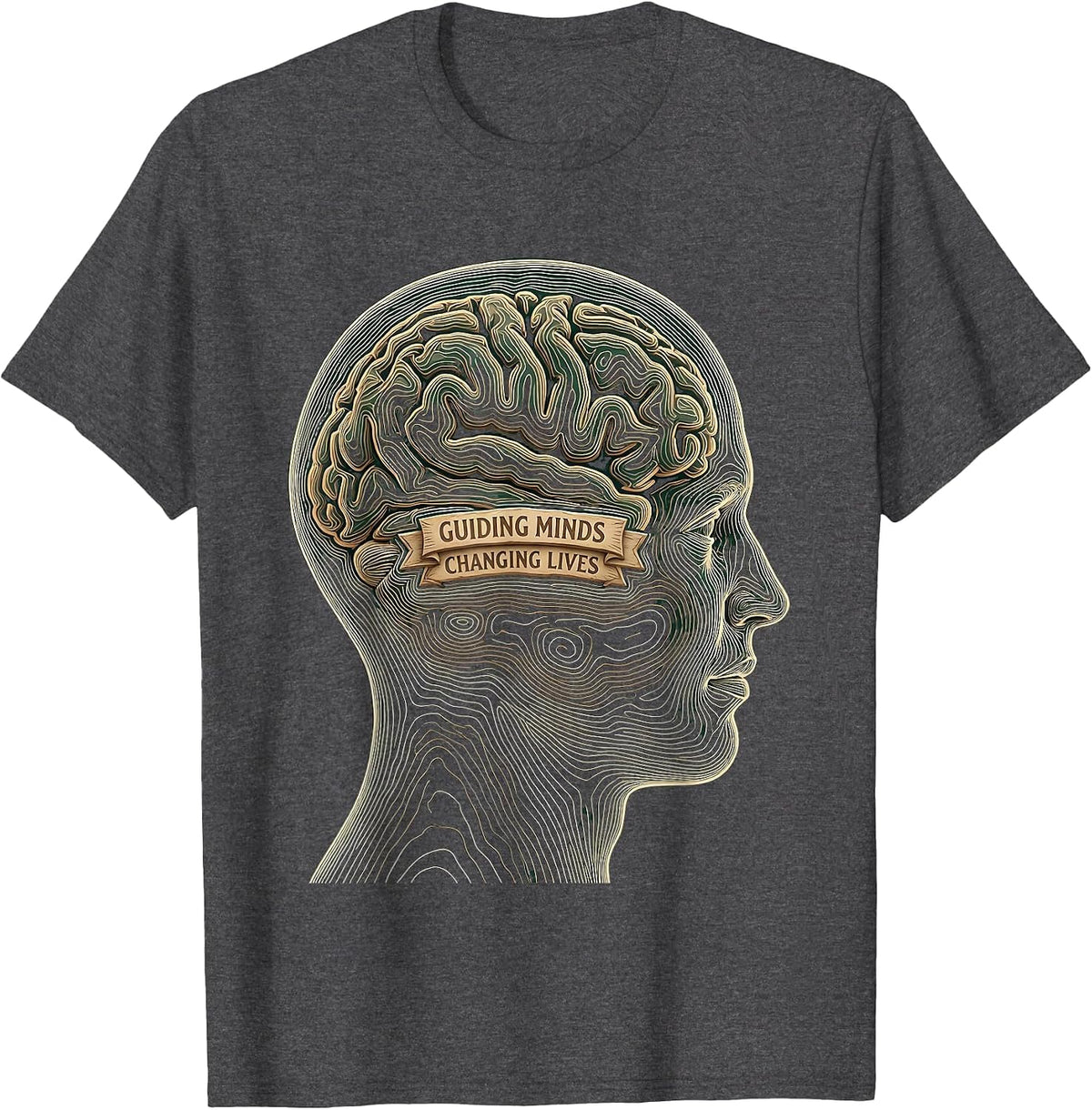 Guiding Minds Changing Lives School Counselor T-Shirt - Dark Heather Grey