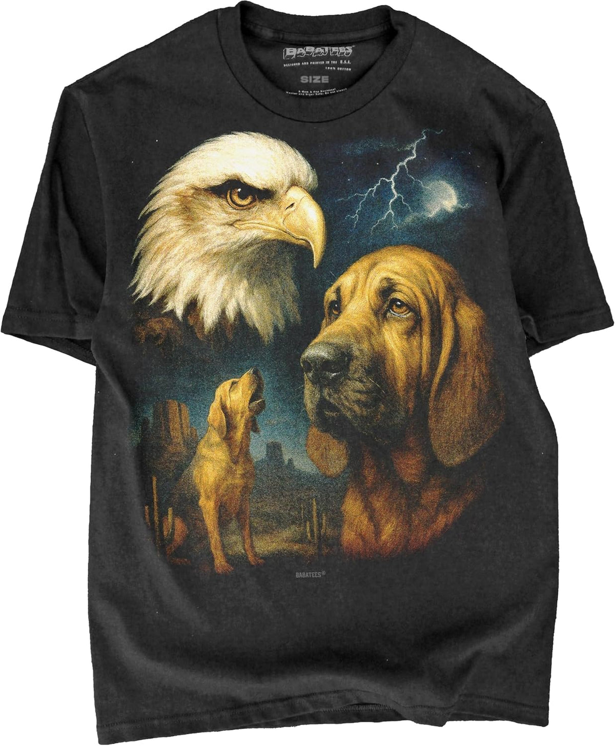 Majestic Dog Artwork Premium Black T-Shirt for Men & Women - Bloodhound