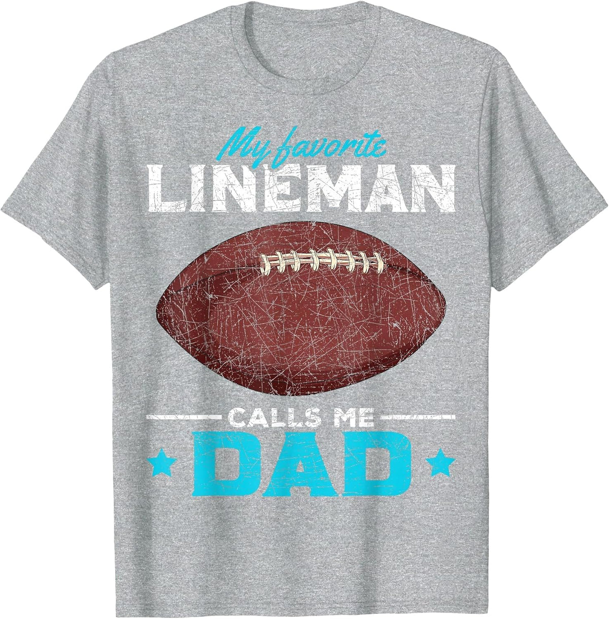 Fathers Day American Football Player Dad Sports Lineman T-Shirt - Heather Grey