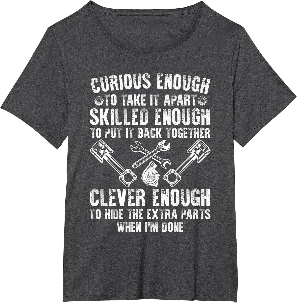 Cute Mechanic for Men Boys Motorcycle Auto Mechanic Garage T-Shirt - Dark Heather Grey