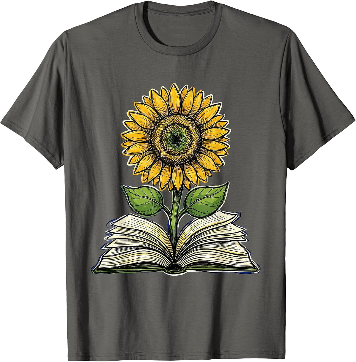 Men's Special Education Teacher Sunflower Textbook Gift T-Shirt - Asphalt Grey