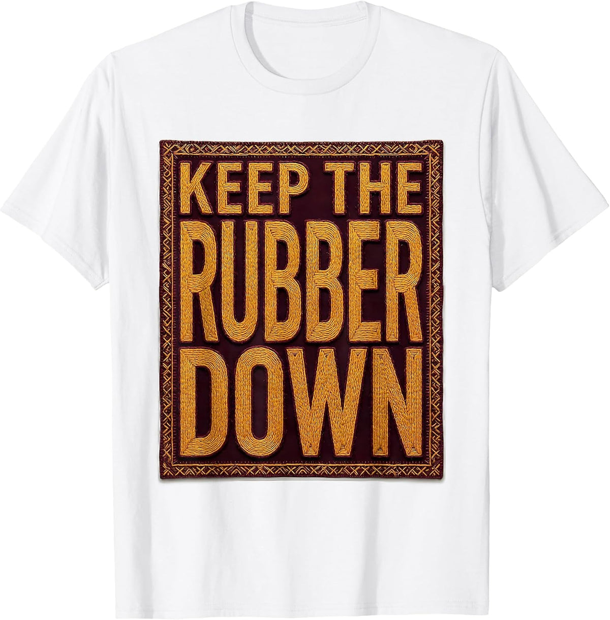 Men's Keep The Rubber Down Motorcycle Biker Design T-Shirt - White