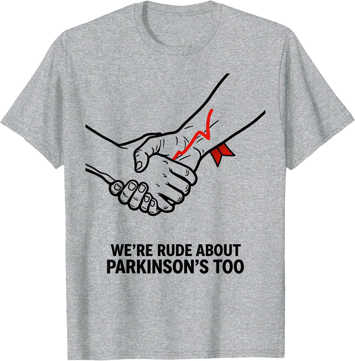 Men's We're Rude About Parkinson's Too Dark Humor Support Squad T-Shirt - Heather Grey