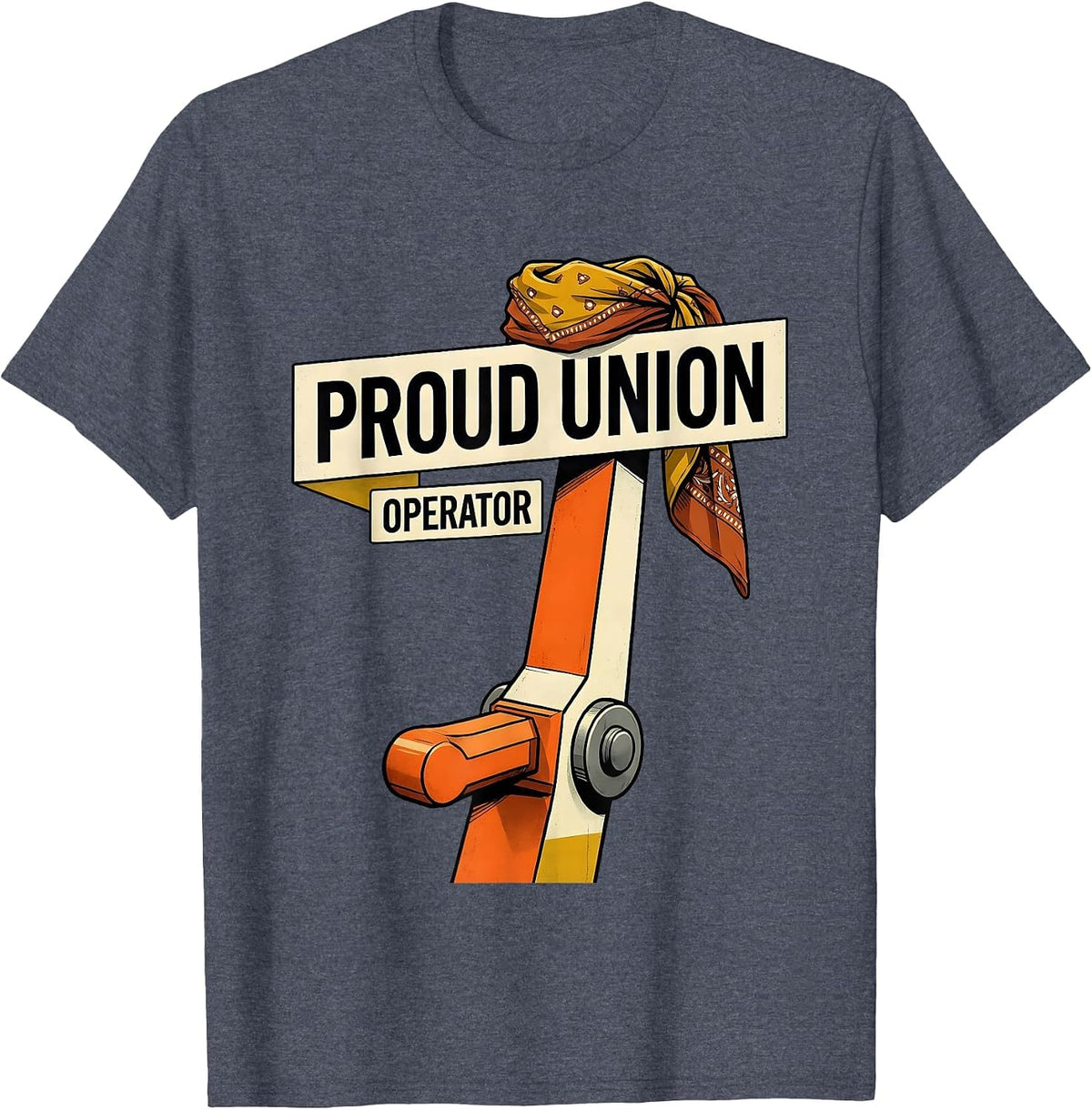 Proud Union Operator Midcentury Modern Labor Pride T-Shirt - Heather Blue