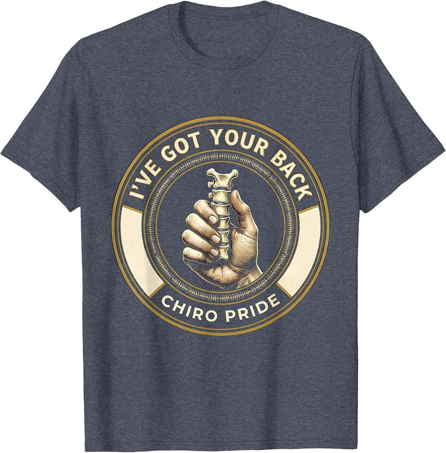Vertebra Grip Chiropractor Humor Occupational Pun T-Shirt - Heather Blue
