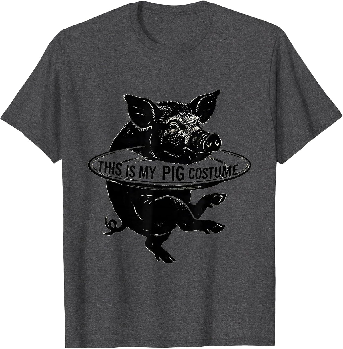 Men's This Is My Pig Costume Funny Pig Lover Halloween Costume T-Shirt - Dark Heather Grey