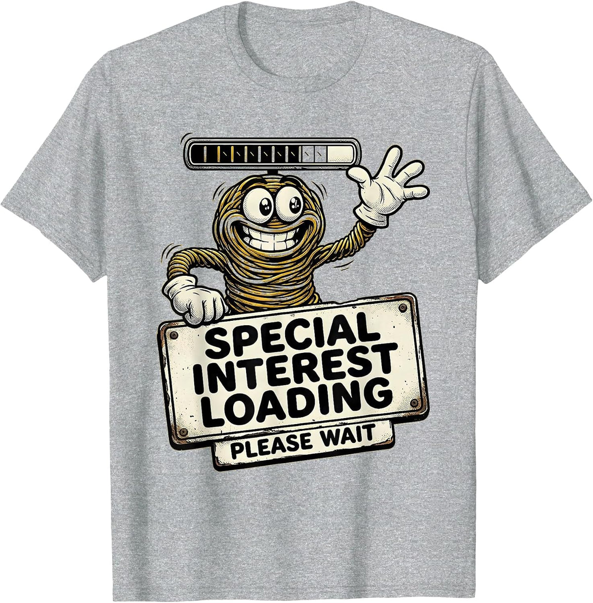 Men's Special Interest Loading Please Wait Autism Design T-Shirt - Heather Grey
