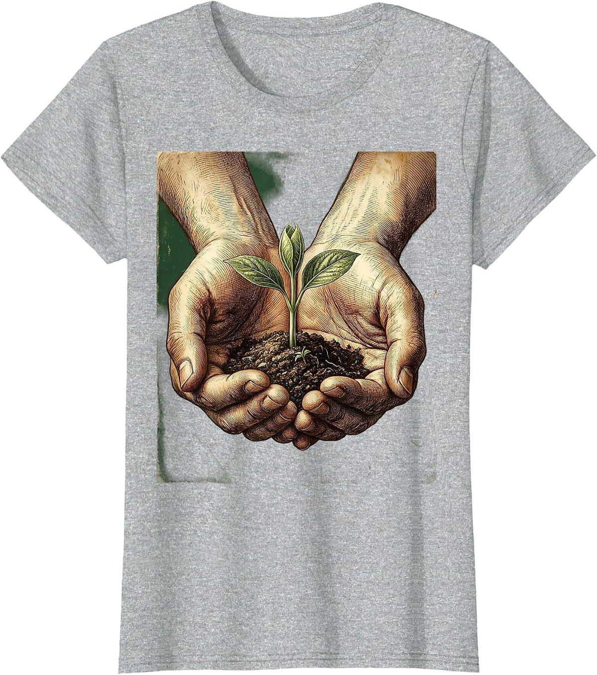Women's School Counselor Nurturing Growth Graphic Design T-Shirt - Heather Grey