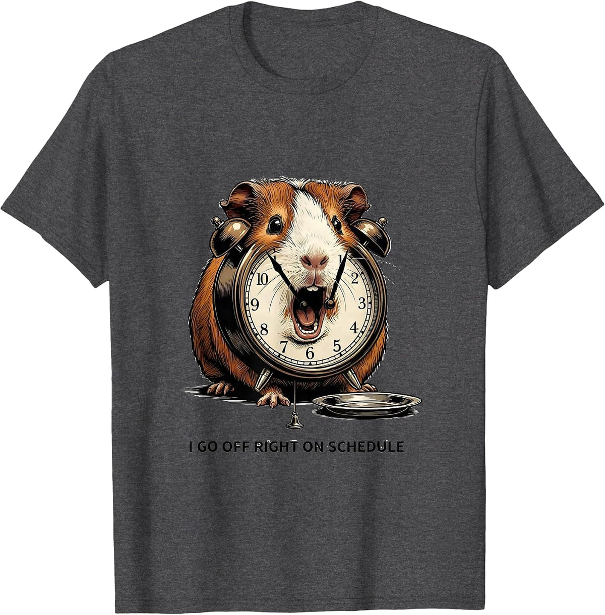 Men's I Go Off Right On Schedule Funny Guinea Pig Cavy Lover Gift T-Shirt - Dark Heather Grey