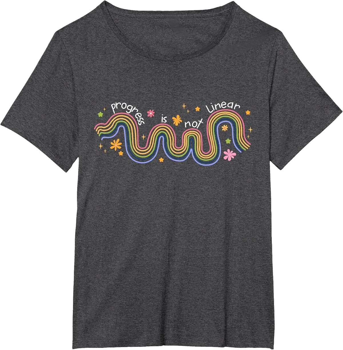 Progress is Not Linear Sped Ed Special Education Teacher T-Shirt - Dark Heather Grey