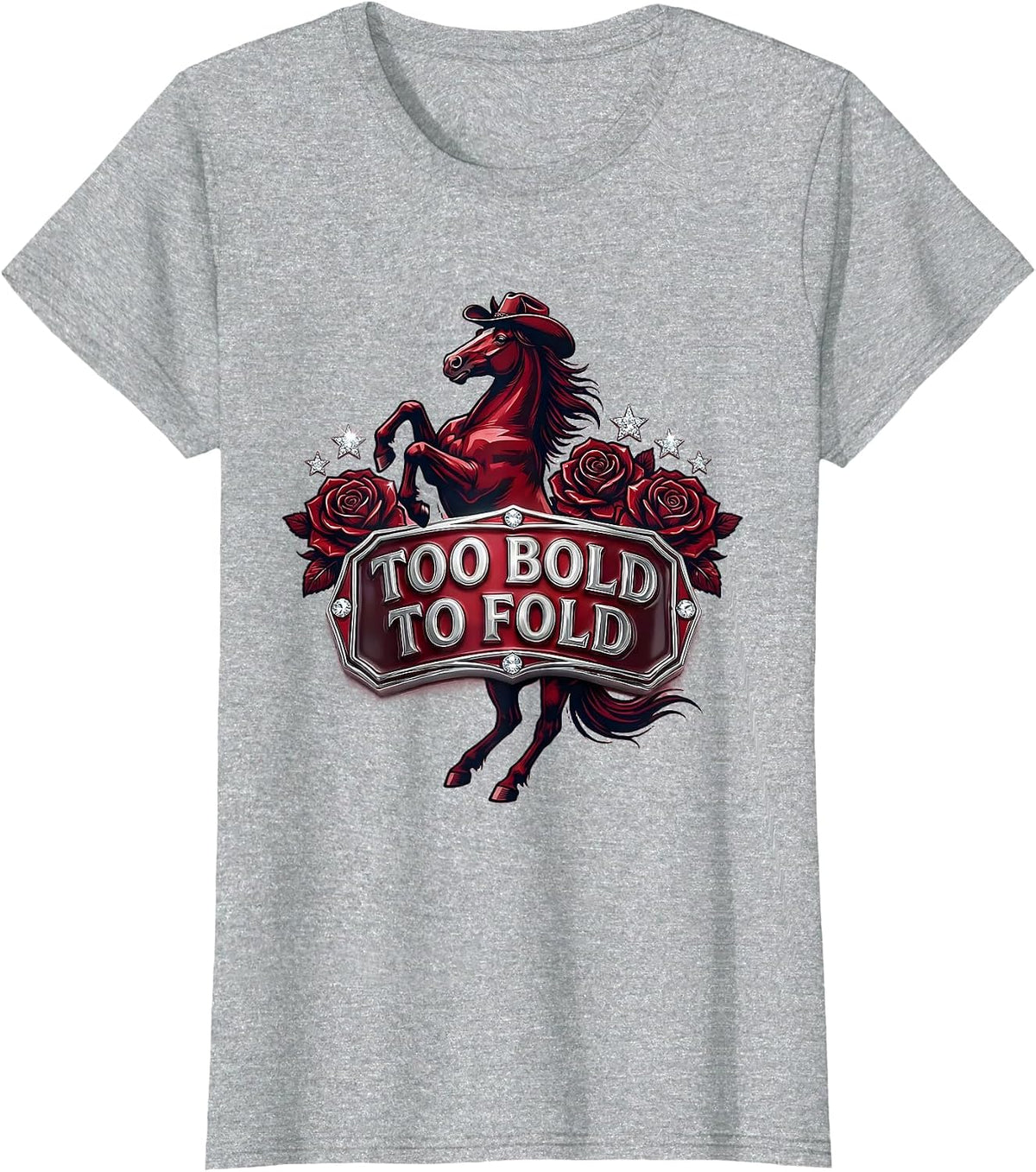 Women's Too Bold To Fold Empowering Pride Design T-Shirt - Heather Grey