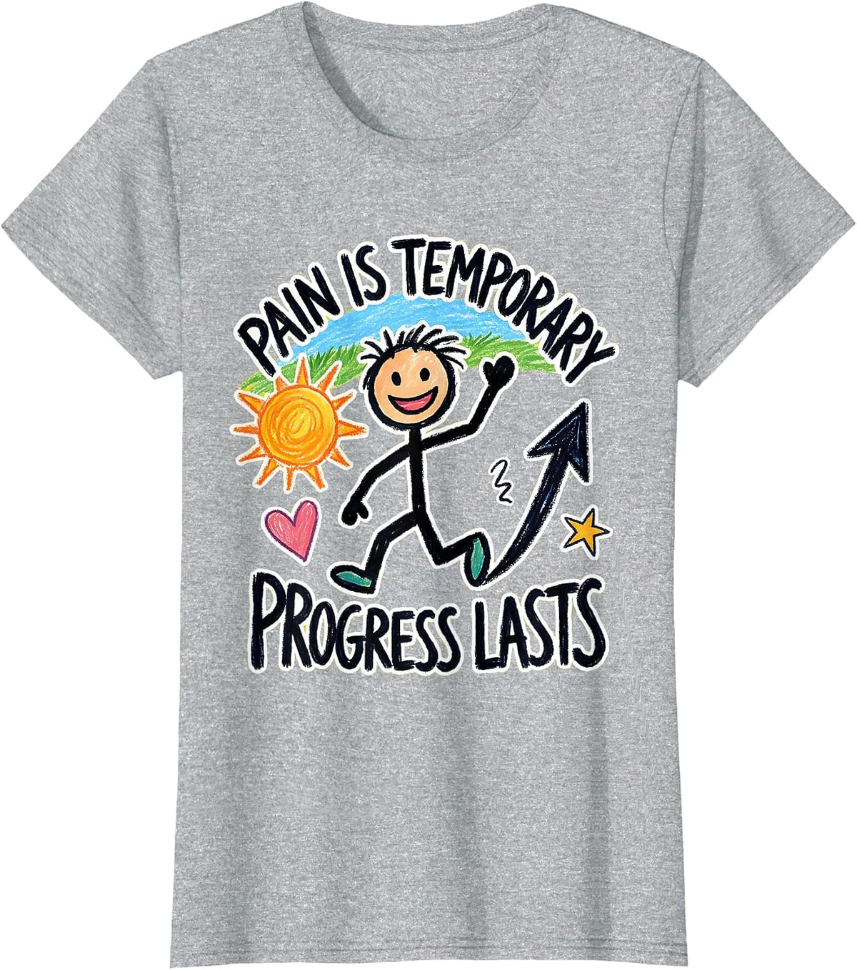 Women's Pain Is Temporary Progress Lasts Physical Therapy T-Shirt - Heather Grey